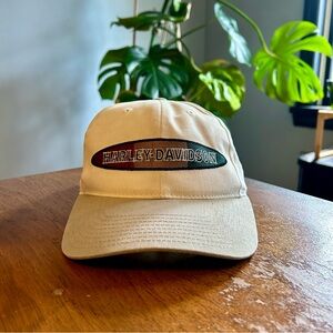 Vintage Harley Davidson Biker Motorcycle Moto Grunge American Needle Tan Hat